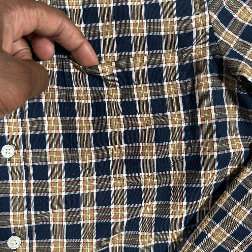 Under 510 Dress Shirt Mens XS Blue Plaid Lightweight Button Down Long Sleeve EUC - Picture 5 of 15